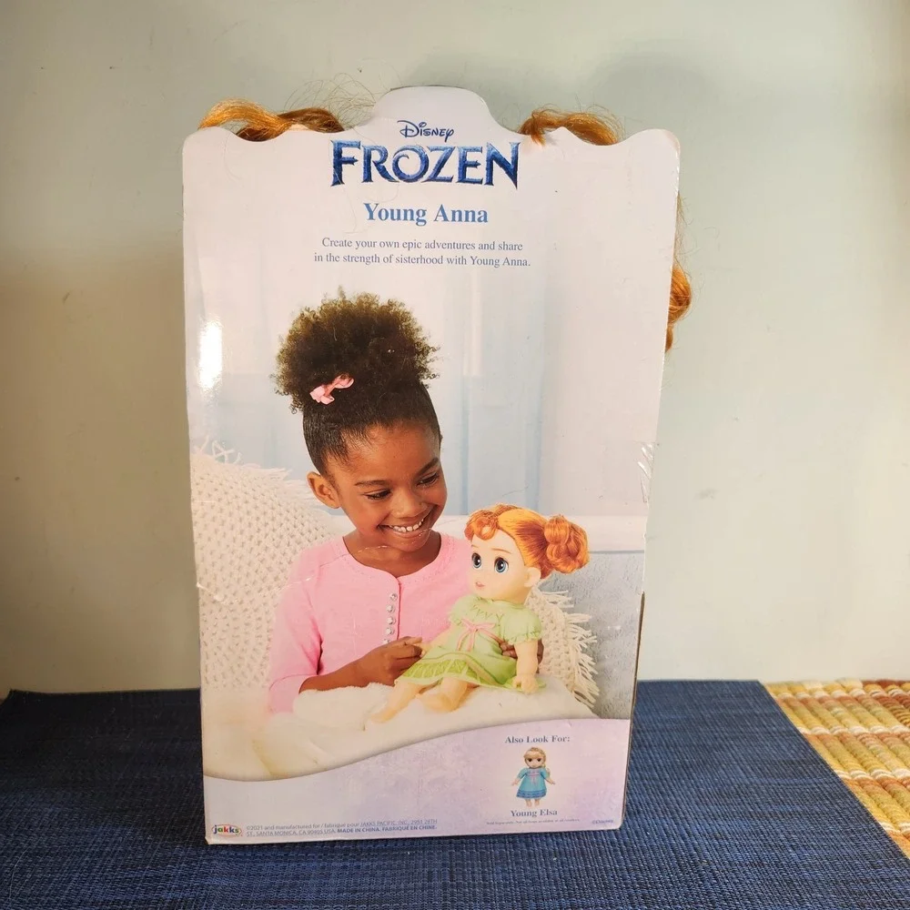 Disney Frozen Young Anna Doll Jakks Pacific Toddler Soft Body Red Hair w Box